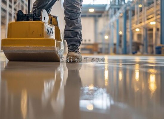 worker using vibrating plate compactor smooth newly poured epoxy floor large industrial facility 555601 70030.jpg